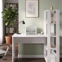 Ver imagem 1 de Escrivaninha Mesa para Computador Smart com Prateleira Yescasa Branco