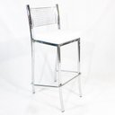 Ver imagem 3 de Kit 3 Banquetas EMPILHÁVEL cromada Altura 65cm assento branco - Poltronas do Sul