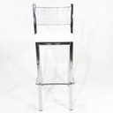 Ver imagem 2 de Kit 3 Banquetas EMPILHÁVEL cromada Altura 65cm assento branco - Poltronas do Sul