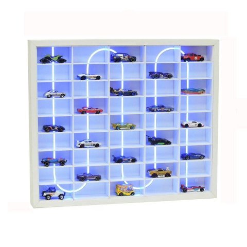 Estante para Miniaturas Roma sem Porta 1 Prateleira MDF 55cm Branco com LED Decorise