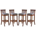 Ver imagem 1 de Kit 4 Banquetas Alta Estofada Anthurium 36 x 100 Cm Madeira Maciça Imbuia Linho Cinza L55 - RMI