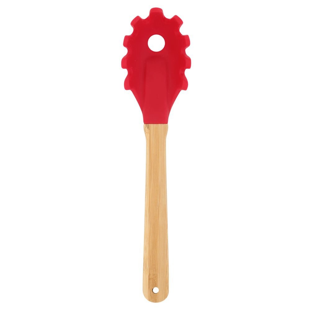 Jogo Utensílios de Silicone 3 Peças Cabo de Bamboo Colher Espátula Garfo - 4