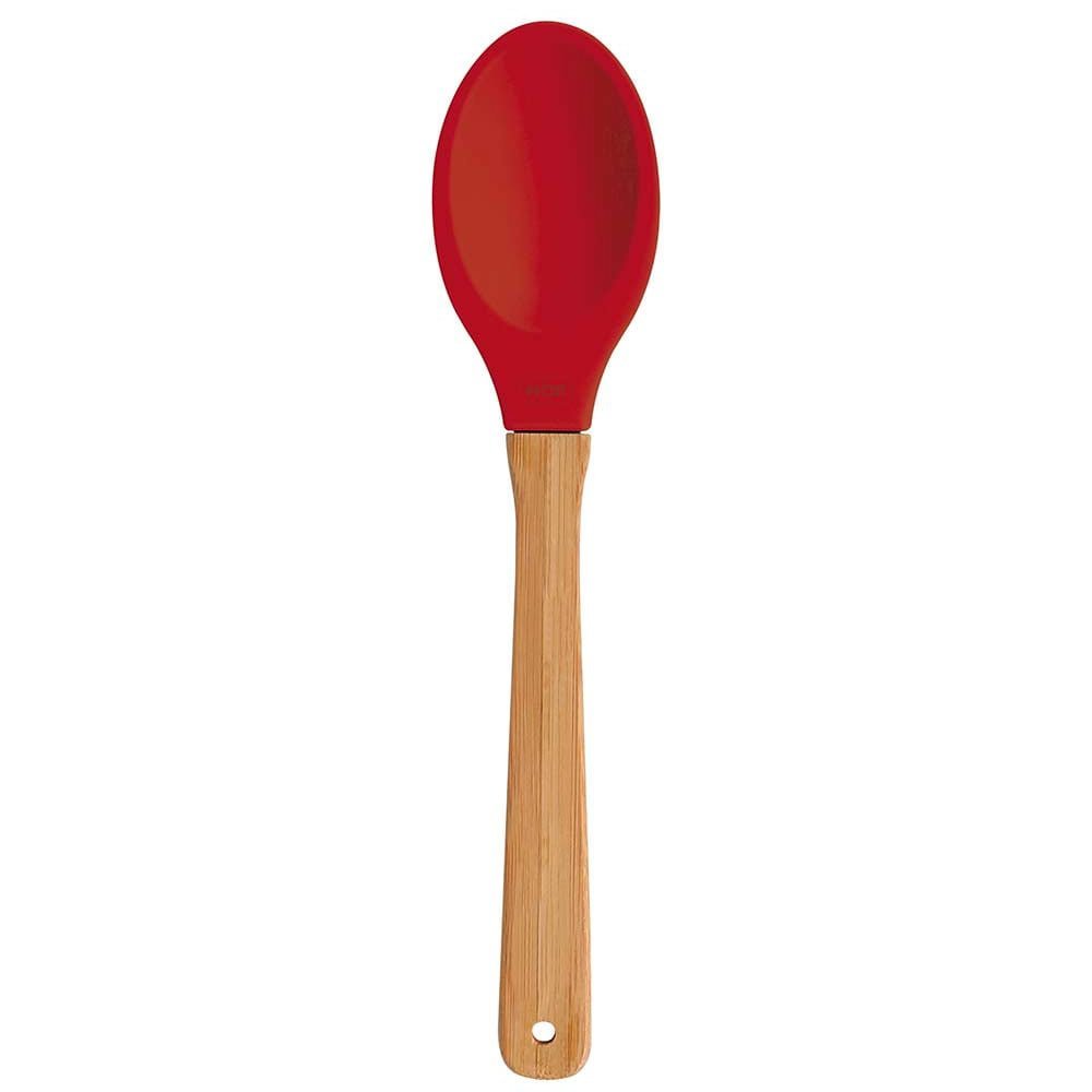 Jogo Utensílios de Silicone 3 Peças Cabo de Bamboo Colher Espátula Garfo - 2