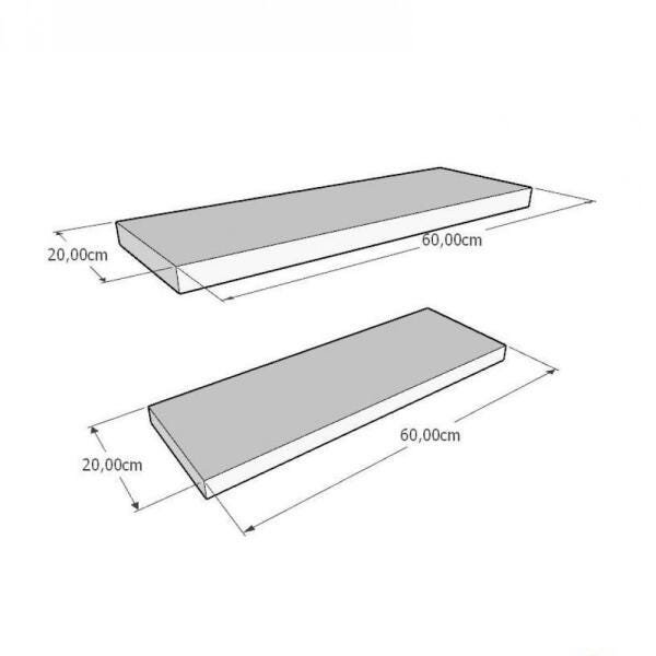 Kit 2 prateleiras em MDF suporte Inivisivel cor cinza 60(C)x20(P)cm modelo pratfbc29 - 2