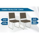 Ver imagem 2 de Sala de Jantar Completa 1588 Aço C/ Tampo Madeirado 100cm e 4 Cadeiras 1736 Branco/prata - Carraro