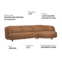 Ver imagem 3 de Sofá 05 Lugares 330cm Arizona com Chaise Esquerdo Bouclé Terracota - Nexta Casa