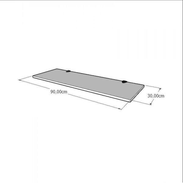 Prateleira em MDF, suporte tucano cor cinza 90(C)x30(P)cm modelo pratfbc01 - 2