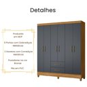 Ver imagem 5 de Guarda Roupa Casal Panamá 6 Portas Freijó Cinza Moval