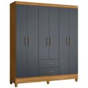 Ver imagem 1 de Guarda Roupa Casal Panamá 6 Portas Freijó Cinza Moval
