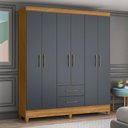 Ver imagem 3 de Guarda Roupa Casal Panamá 6 Portas Freijó Cinza Moval