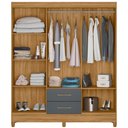 Ver imagem 2 de Guarda Roupa Casal Panamá 6 Portas Freijó Cinza Moval