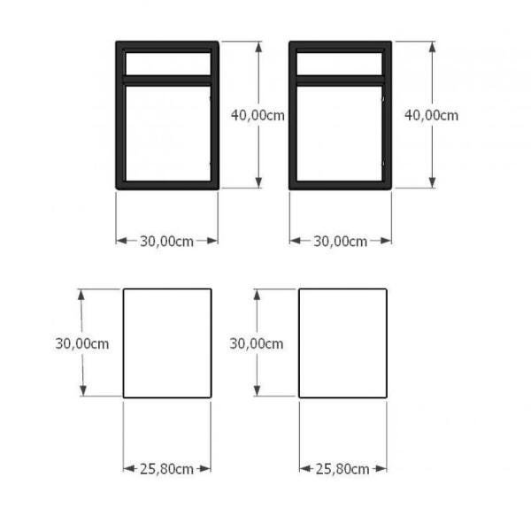 Prateleira industrial aço cor preto 30 cm MDF cor branca modelo indfb24bsl - 3