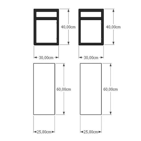 Prateleira industrial aço cor preto 30 cm MDF cor cinza modelo indfb01cb - 3