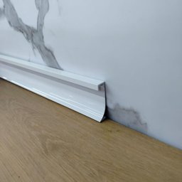 Rodapé Embutido 6,5cm Tipo L Alumínio Branco - 3 Metros - 5