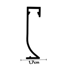 Rodapé Embutido 6,5cm Tipo L Alumínio Branco - 3 Metros - 3