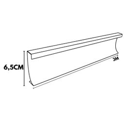 Rodapé Embutido 6,5cm Tipo L Alumínio Branco - 3 Metros - 2