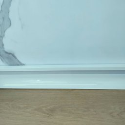 Rodapé Embutido 6,5cm Tipo L Alumínio Branco - 3 Metros - 6