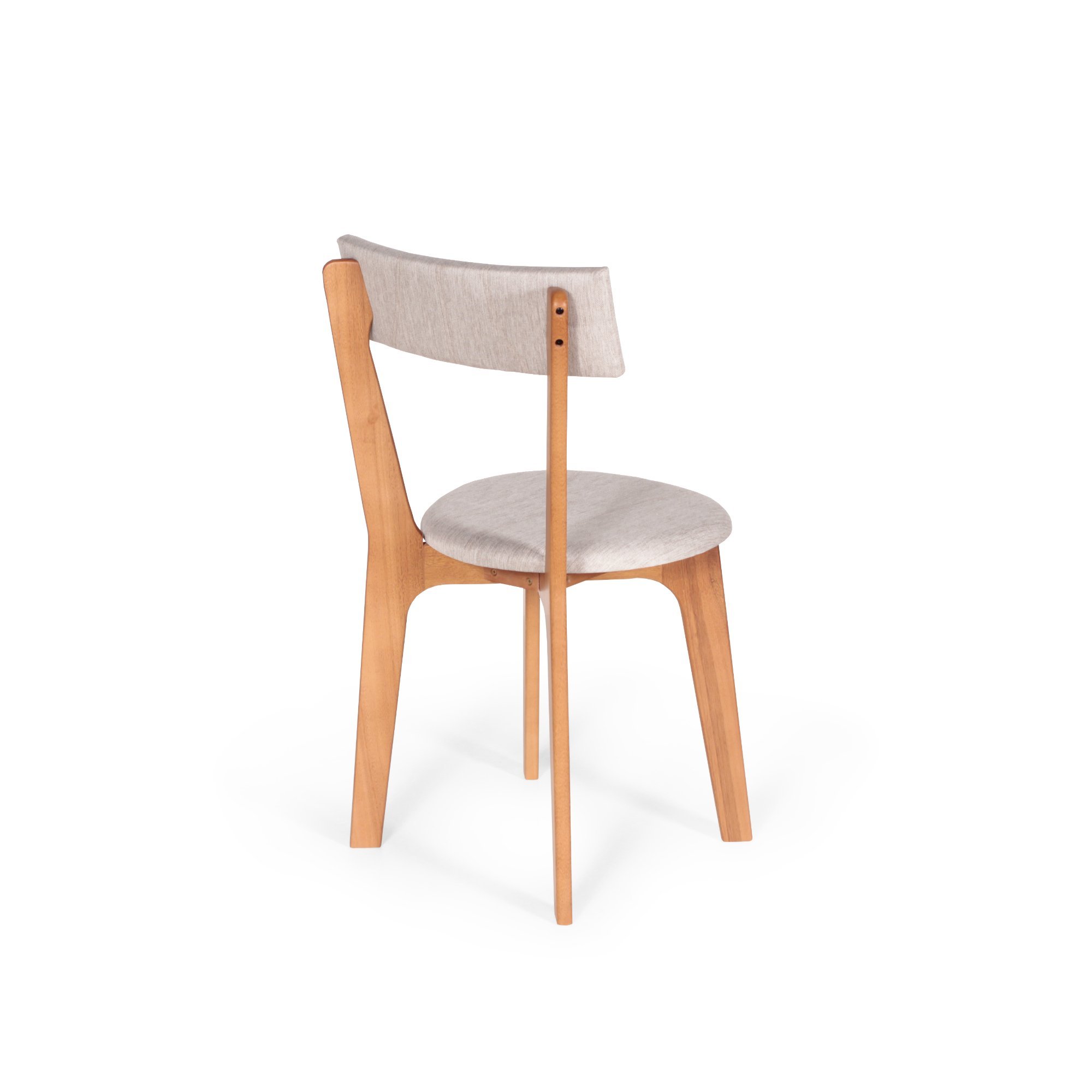 Kit 4 Cadeiras de Jantar em Madeira Estofadas - Anjo Gabriel Design Nude - 3