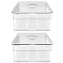 Ver imagem 6 de Kit 2 Organizadores Geladeira 2,8L Cozinha Multiuso Com Respiradouro Frutas Legumes Clear Fresh OU