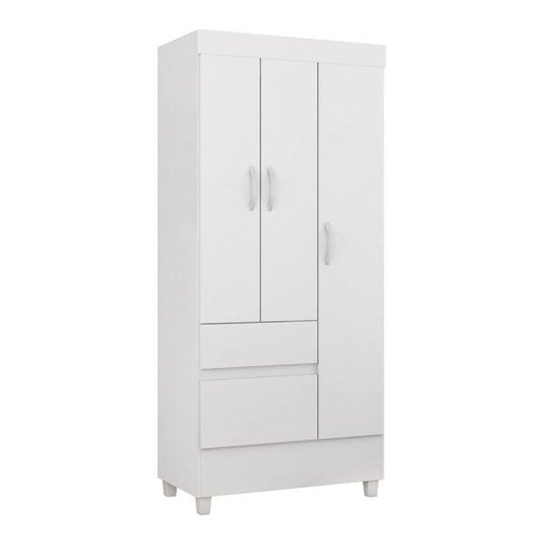 Guarda-Roupa Nuance com 3 Portas e 2 Gavetas Branco / Rosa Flex Dst - 2