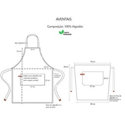 Avental Preto e Cintura Cafeteria Barbearia Bistro Loja 2un - 4