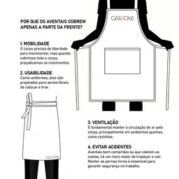 Avental Preto e Cintura Cafeteria Barbearia Bistro Loja 2un - 5
