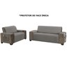 Kit Capa Protetor de Sofá 2 e 3 Lugares Classic Face Única Assento 1,10m e 1,50m Decorativo:Cinza - 4