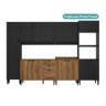 Armário de Cozinha Completa C/ Balcão Lótus Look Carraro Freijó com Preto Touch - 2