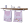 Porta Fralda Organizador Quarto de Bebê Menino Menina 2 Peças Varão:safari Rosa - 2