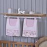 Porta Fralda Organizador Quarto de Bebê Menino Menina 2 Peças Varão:safari Rosa - 1