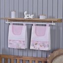 Ver imagem 1 de Porta Fralda Organizador Quarto de Bebê Menino Menina 2 Peças Varão:safari Rosa