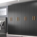 Ver imagem 1 de Móveis para Quarto Guarda-Roupa 8 Portas Paris Preto