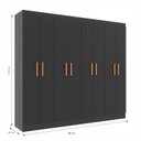 Ver imagem 3 de Móveis para Quarto Guarda-Roupa 8 Portas Paris Preto