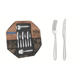 Kit para Pizza Laguna em Aço Inox 14 peças Tramontina - 1 Kit para Pizza Laguna em Aço Inox 14 peças Tramontina - 1