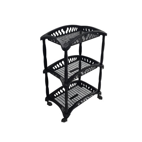 Organizador Fruteira Modular com 3 Andares e Rodizio Preta - 40,5x28,5x15,cm