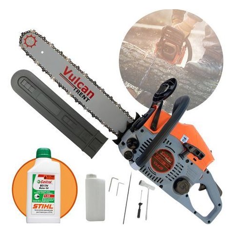 Motosserra Vulcan Trent Vs620 4hp P/ Desdobra e Corte + Óleo Stihl:laranja