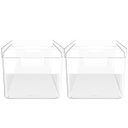 Ver imagem 5 de Kit 2 Organizadores De Armário 30x15x13cm Caixas Organizadoras Empilháveis Com Alças Clear OU
