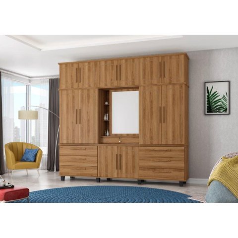 Roupeiro / Guarda Roupas Diam Triplex Modelo Capelinha com Sistema Ele/ela e Cabideiro em Alumínio C