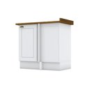 Ver imagem 1 de Balcão Canto Reto com Tampo 1 Porta Americana Henn - Branco Hp Fosco/nature