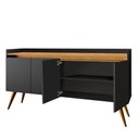 Ver imagem 2 de Rack para Tv Retrô 60 Polegadas 4 Portas Preto Mel Gold Primus