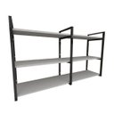 Ver imagem 1 de Prateleira industrial aço cor preto 30 cm MDF cor cinza modelo indfb11csl