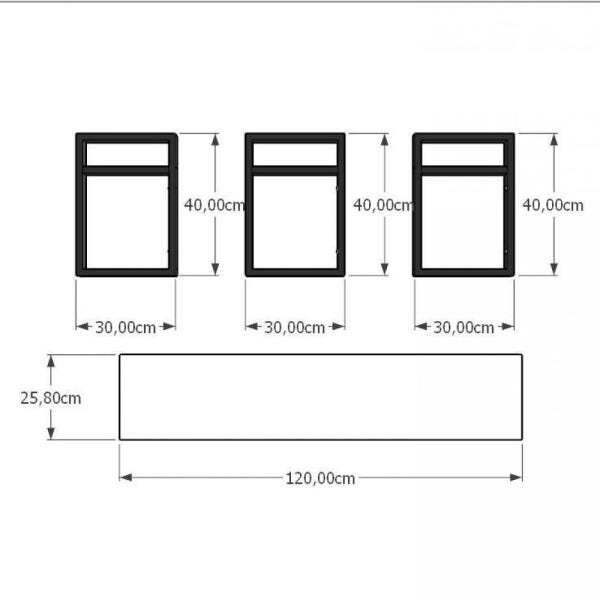 Prateleira industrial aço cor preto 30 cm MDF cor cinza modelo indfb06csl - 3