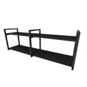 Ver imagem 1 de Prateleira industrial aço cor preto 30 cm MDF cor preto modelo indfb04psl