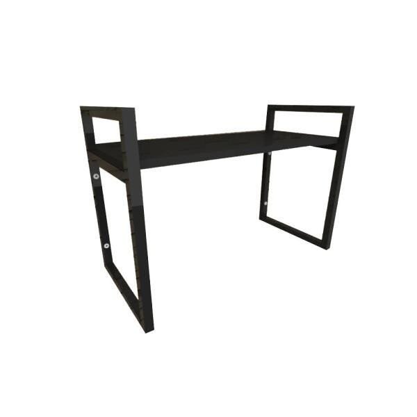 Prateleira industrial aço cor preto 30 cm MDF cor preto modelo indfb03psl - 1