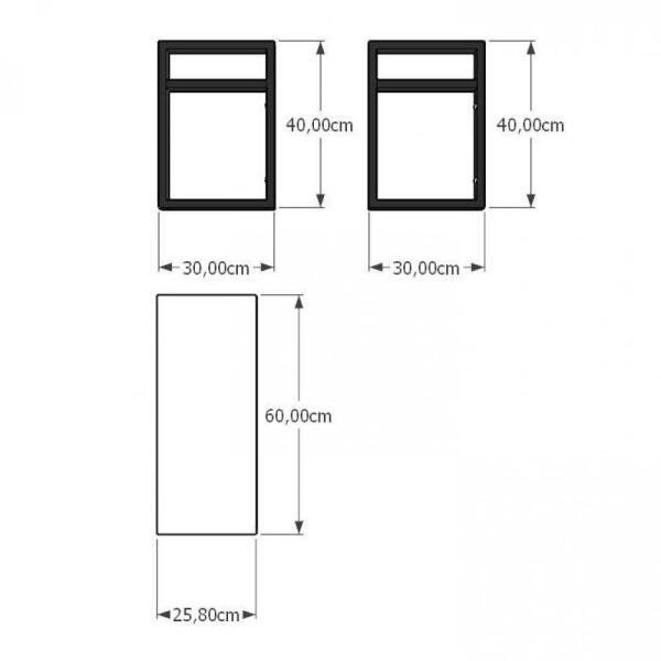 Prateleira industrial aço cor preto 30 cm MDF cor preto modelo indfb03psl - 3