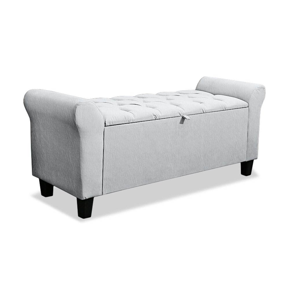 Recamier Baú Calçadeira para Cama Box Queen 150 Cm Dubai Corino Branco - Lh Móveis - 9