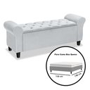 Ver imagem 4 de Recamier Baú Calçadeira para Cama Box Queen 150 Cm Dubai Corino Branco - Lh Móveis