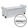 Recamier Baú Calçadeira para Cama Box Queen 150 Cm Dubai Corino Branco - Lh Móveis - 4