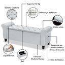 Ver imagem 6 de Recamier Baú Calçadeira para Cama Box Queen 150 Cm Dubai Corino Branco - Lh Móveis