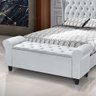 Recamier Baú Calçadeira para Cama Box Queen 150 Cm Dubai Corino Branco - Lh Móveis - 1